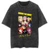 Bocchi The Rock Kessoku Band Silhouette Doublesided Vintage Washed T Shirt 2026 Summer Oversized  Graphic Tee for Men Women