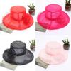 Summer Sun Hat For Women With Large Brim And Flower Decor Made From Eukran Organza