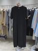 Women's Mid-Length Short Sleeve T-Shirt Dress, 2022 Korean Chic, Loose Casual Solid Color Style.
