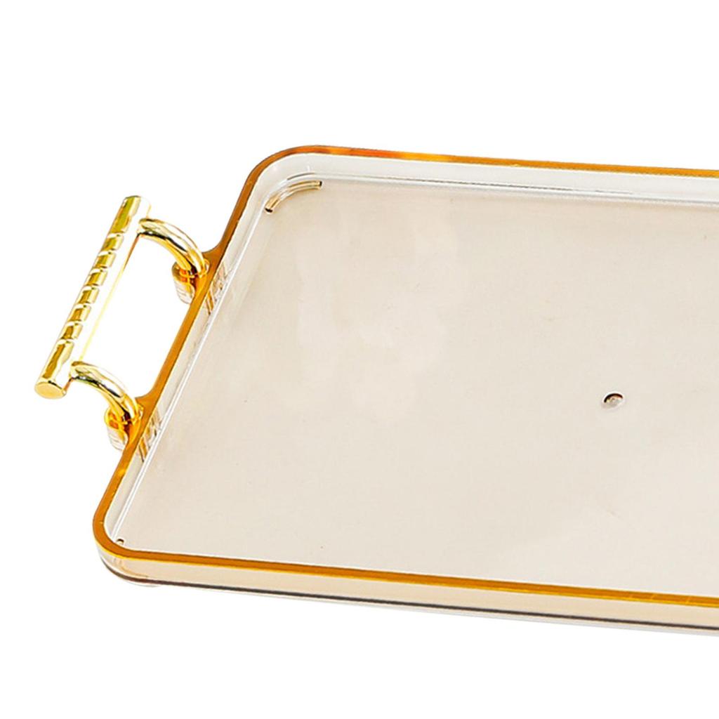 Serving Tray Rectangular with Handles Nordic Style Jewelry Storage Tray for Restaurant Living Room Office Hotel Beauty Salon