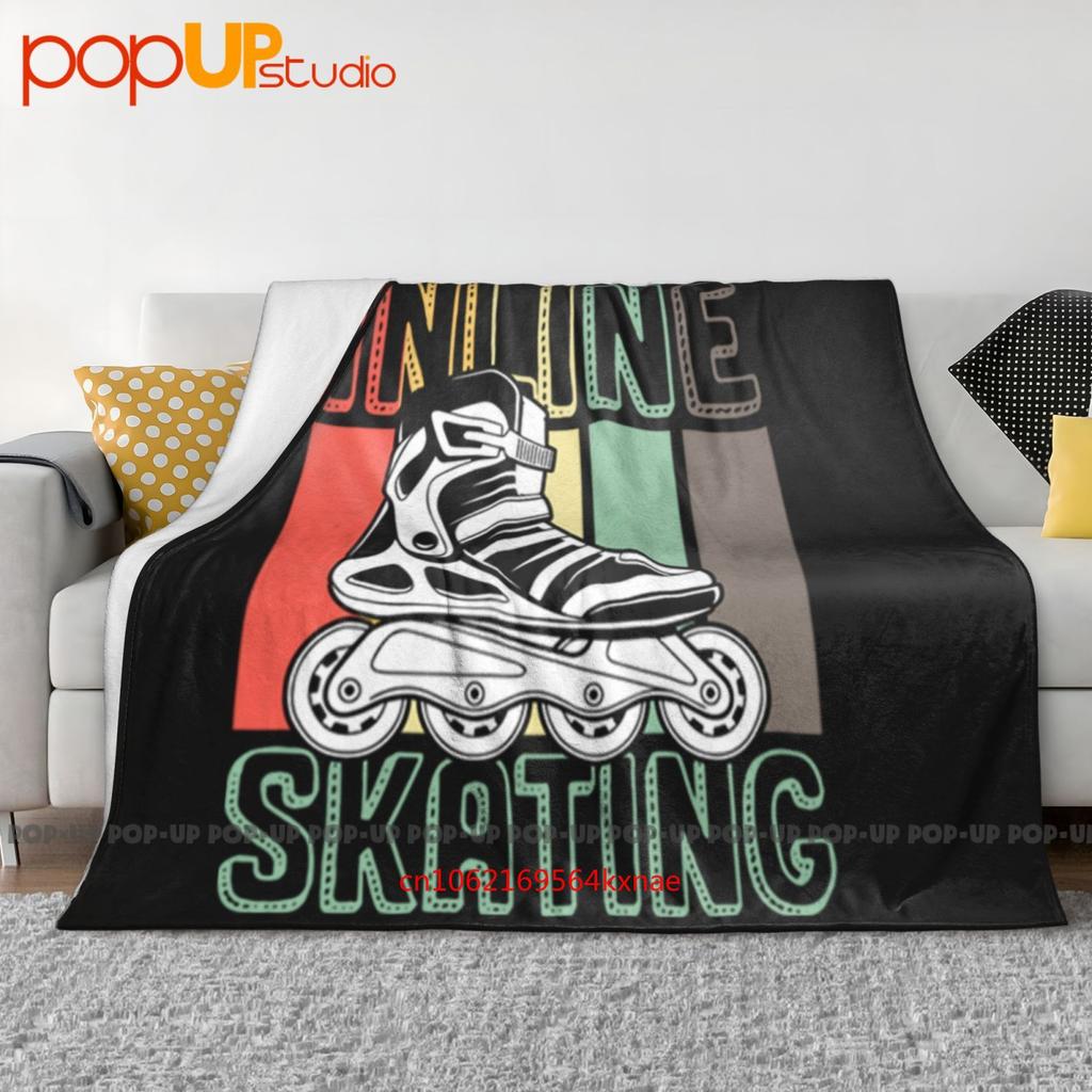Inline Skating Retro Vintage Rollerblading Novelty Ultra-Soft Blanket Quilt Winter Sofa Cover Bed Covers