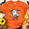 Women Cute Boo Halloween Graphic Print T-shirt for Women Girl Short Sleeve Crew Neck Casual Top for Summer Women's Tee Clothing