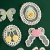 Original Embroidery Label Hair Accessories Accessories Cherry Lace Embroidery Sticker Diy Patch Clothing Accessories Cloth Label Cloth Sticker