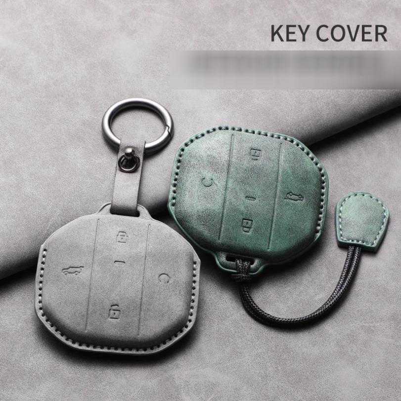 3D Suede Leather Car Remote Key Case For Jetour Freedom T1 Jetour Freedom T2 Traveller Smart Remote Key Shell Accessory