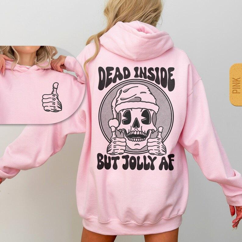 Vintage Christmas Skull Print Women's Hooded Sweatshirt - Trendy Autumn/Winter Fashion