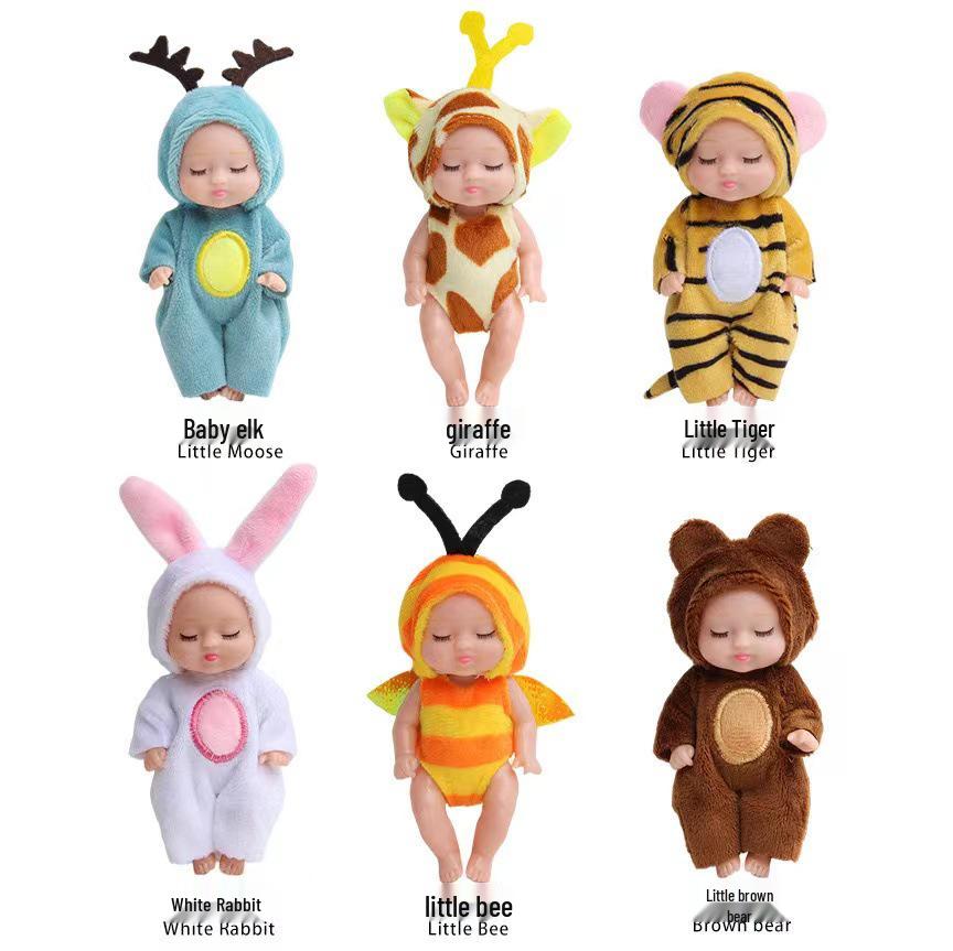 Miniature Sleeping Reborn Doll PVC Vinyl Kids Toy Gift Box