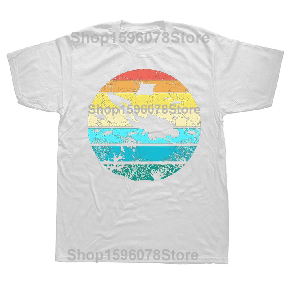 Vintage Retro Scuba Diving Graphic T Shirts Men Women Pure Cotton Humor Streetwear Tee Shirt Short Sleeve Unisex Loose Clothing
