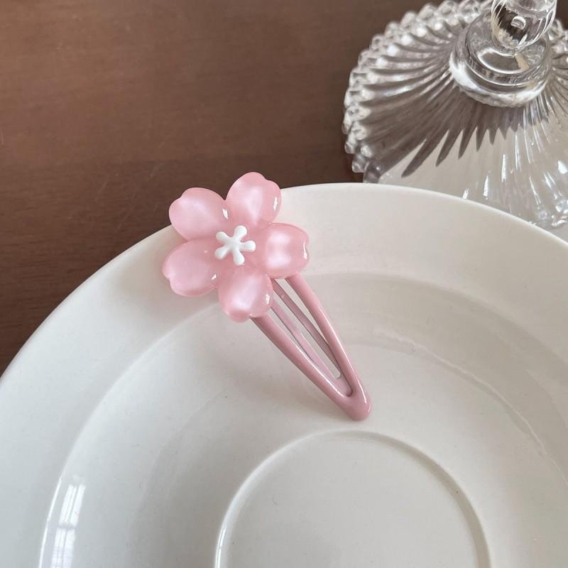 Sweet Jelly Cherry Blossom Hair Clip Headwear Cute Girls BB Clip Y2K Side Bangs Clip Hair Accessories Flowers Hairpins