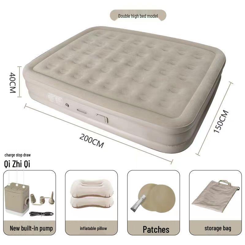 Portable Outdoor Inflatable Mattress - Single/Double Folding Air Cushion Bed for Home and Camping