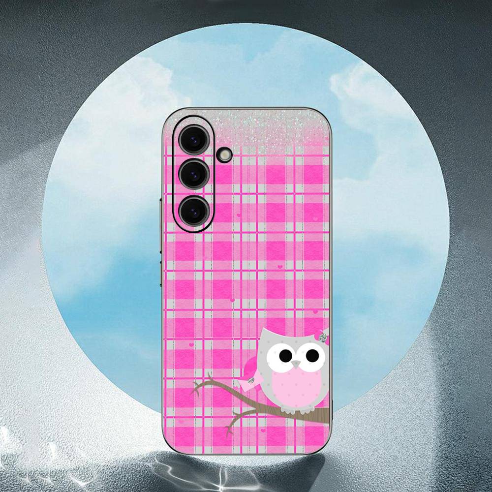 Cute O-OWl For Samsung Galaxy S23 S24 S25 Ultra S22 Plus S21 Black Soft Case Waterproof Soft Case SamsungS21ultra