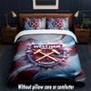 Set Biancheria da Letto West Ham United Football Design 1 Copripiumino + 2 Federe Morbido Traspirante Biancheria da Letto per la Casa