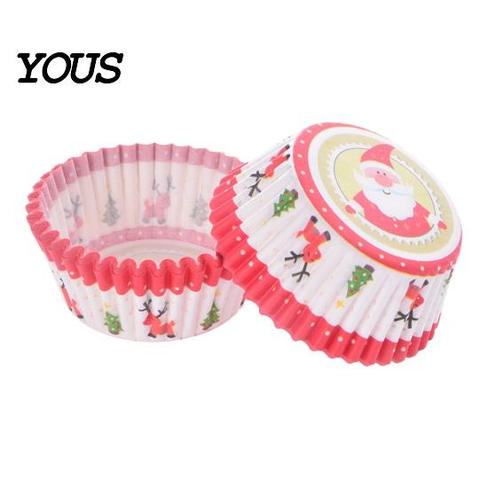 Gingerbread Man Baking Liners 100PCS Christmas Cupcake Liners, Food Grade Greaseproof Cups, Festive Holiday Paper Molds Patterns Print Round Trays for