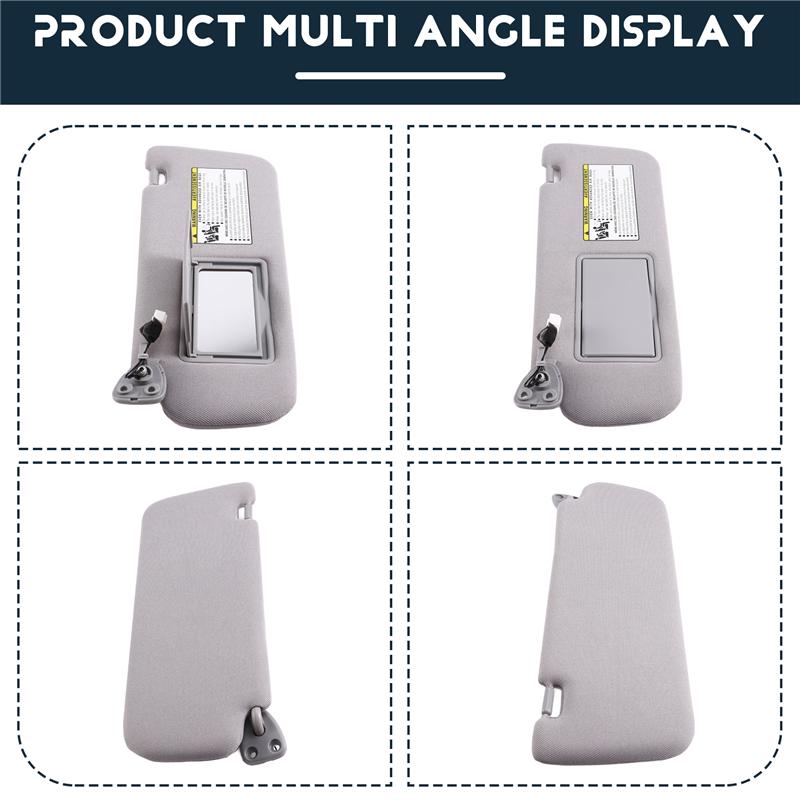 For Hyundai SONATA 2006-2010 852013K010QS 852023K000QS 1 SET Sun Visor Interior Gray Cloth Car Replacement