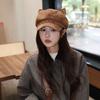 25 Early autumn new cat ear woolen solid color octagonal hat cute versatile high quality newsboy hat children's tide
