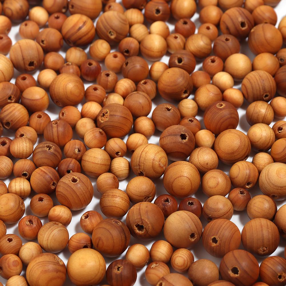 30-100pcs Natural Wooden Beads 6/8/10mm Thuja Round Loose Spacer Wood Beads With Aroma For DIY Jewelry Making Braceelts Necklace
