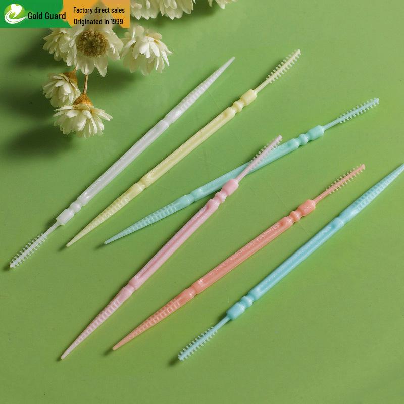 

Gold 100-Pack Fish Bone Double-Ended Disposable Plastic Toothpicks for Household & Hotel Use White 100 sticks double-ended