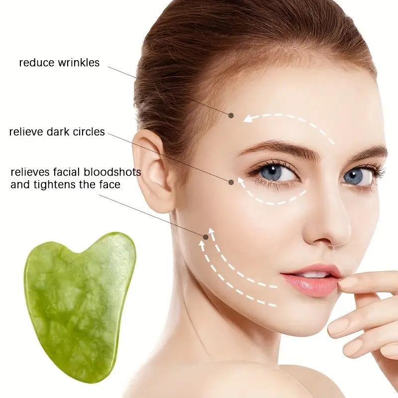 Gua Sha Facial Tool For Self Care, Natural Jade Stone Guasha Tool For Face And Body Care, Beauty Tool Gift