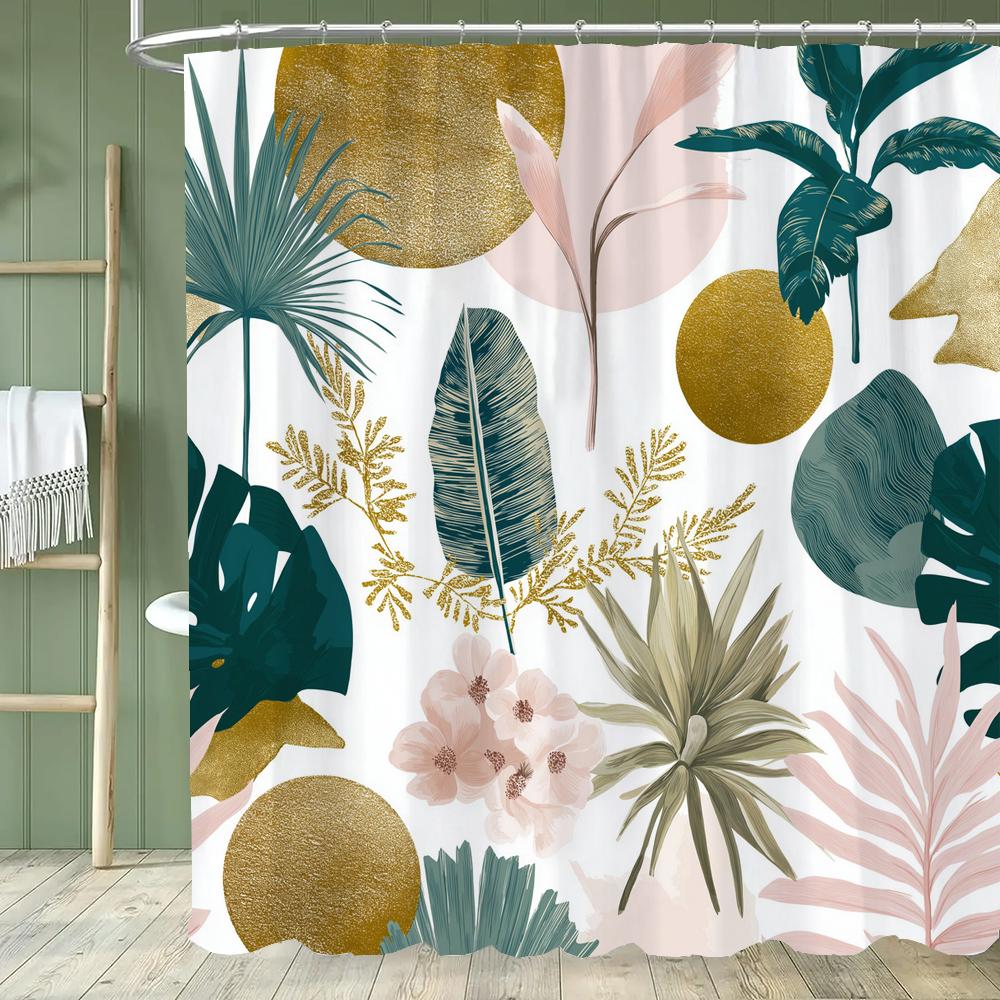 Blue Flowers and Butterflies Shower Curtain Bath Curtain Printed Polyester Floral Bathroom Curtains for Home Decoration Curtain