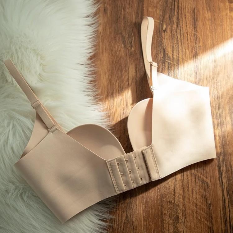 Small Breasts Gather and Show Large Underwear Women's Deep V Sexy Closed Breast Anti-sagging No Steel Ring Bra