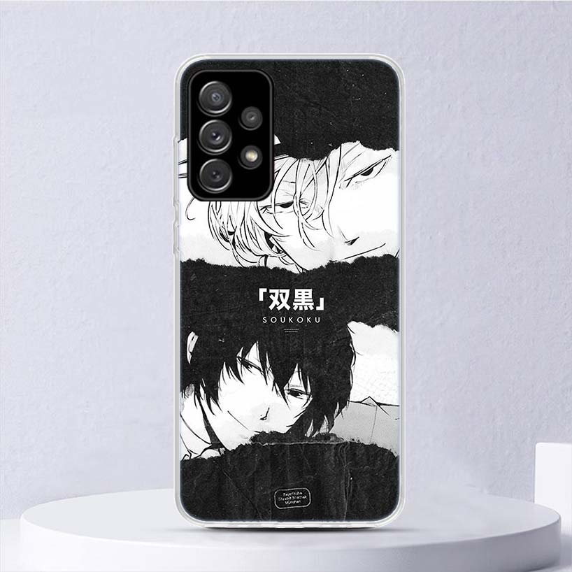 Bungo Stray Dogs Double Black Soft Case For Samsung Galaxy A15 A14 A13 A12 A55 A54 A53 A52 Phone Cover A35 A32 A33 A25 A23 A22 A