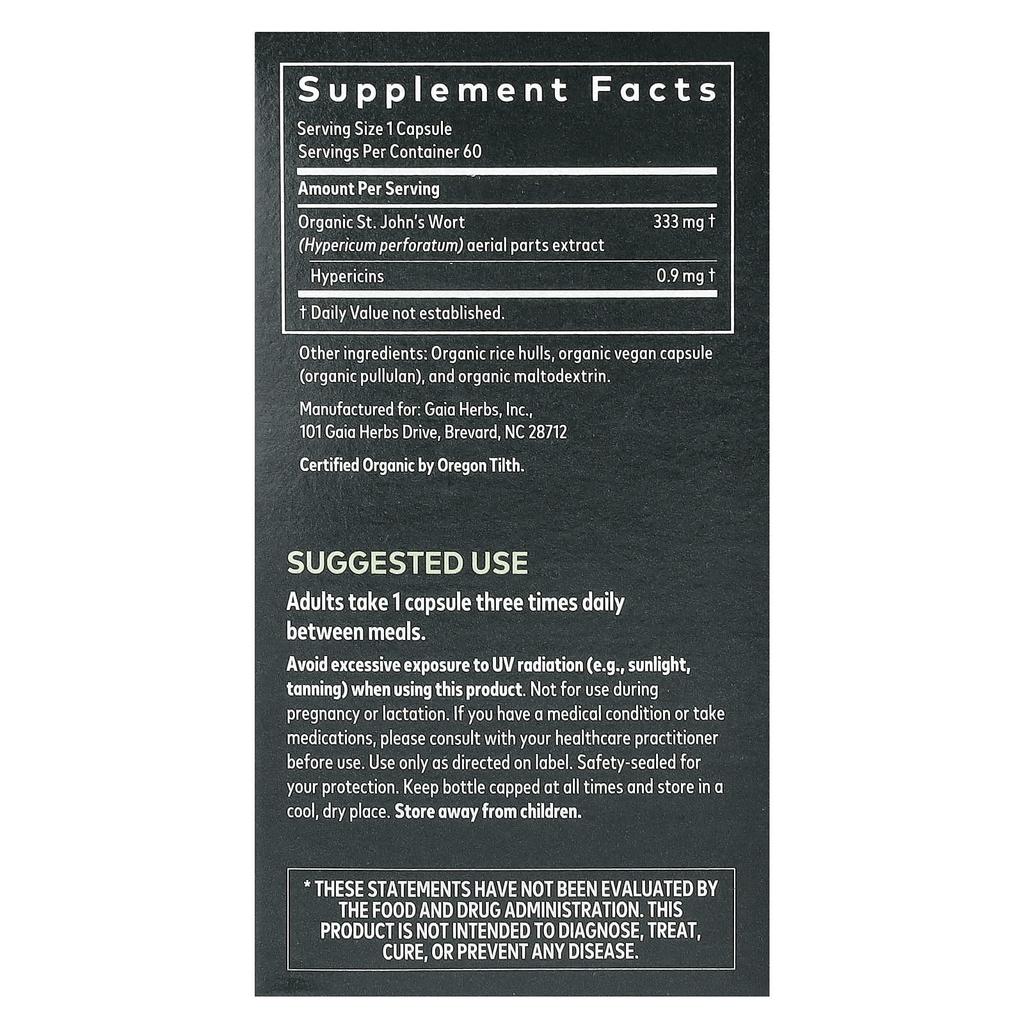Nutrition, St. John's Wort, Vegan Capsules 60