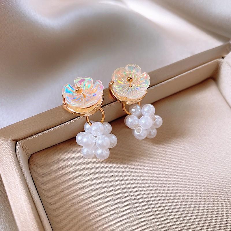 Korean simple zircon love chain fringed earrings stud earrings design sense niche earrings