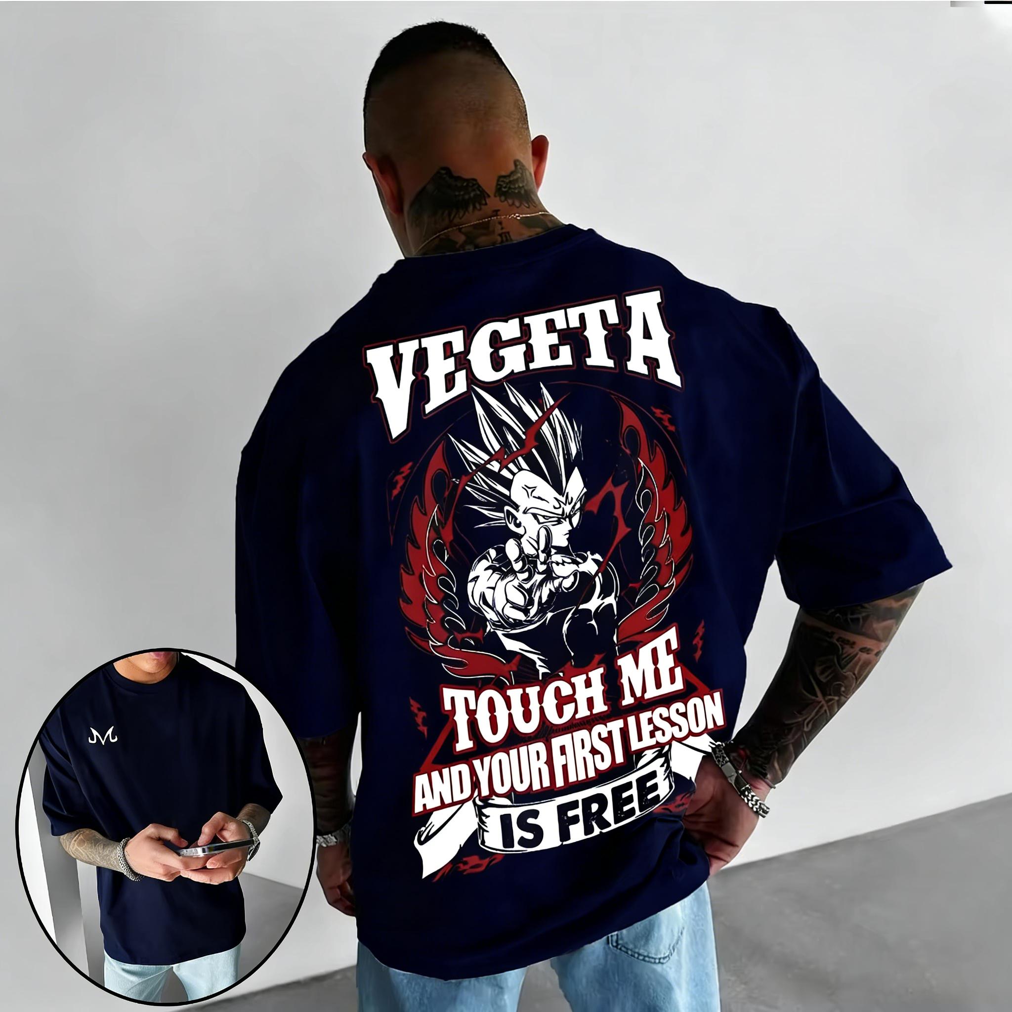 

Dragon Ball Trendy Hot Items Anime Tshirt Summer New Vegeta Double Sided Printed Mens and Womens Street Hip Hop Casual Top 4XL