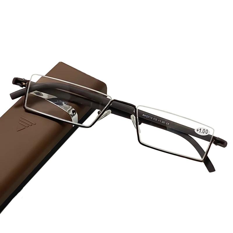 

Metal Anti-Blue Light Reading Glasses Men Half Frame Prescription Eyeglasses Male TR90 Eyewear +0 +1.0 +1.5 +2.0 +2.5 +3.0 +3.5 +400