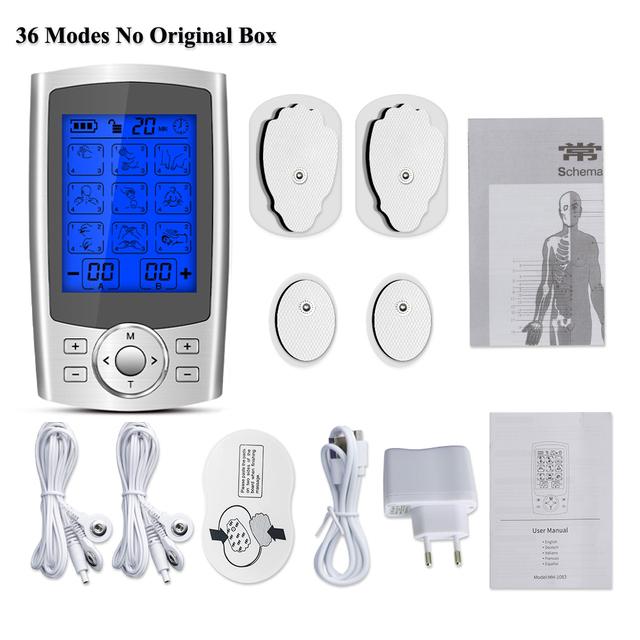 36 Modes TENS Unit Electric EMS Muscle Stimulation Relax Body Massager Electronic Pulse Meridians Physiotherapy Slimming Machine