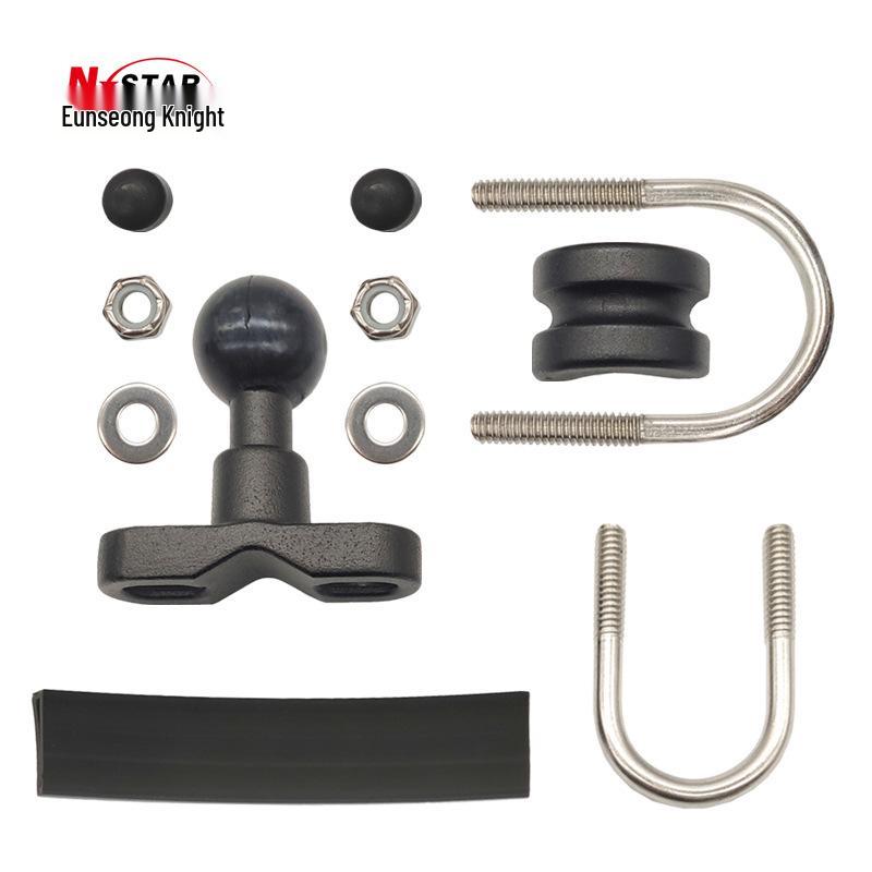 U-Shaped Motorcycle Phone Holder with Fixed Ball Head and T-Shaped Handlebar Clamp