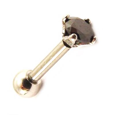 [L4484] - Black 'Essential' Micro Barbell (tragus)