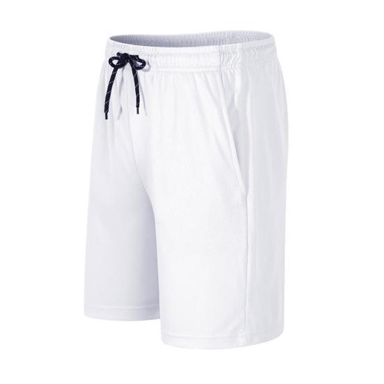 Men Shorts Elastic Waist Adjustable Drawstring Wide Leg Shorts with Pockets Solid Color Beach Casual Shorts