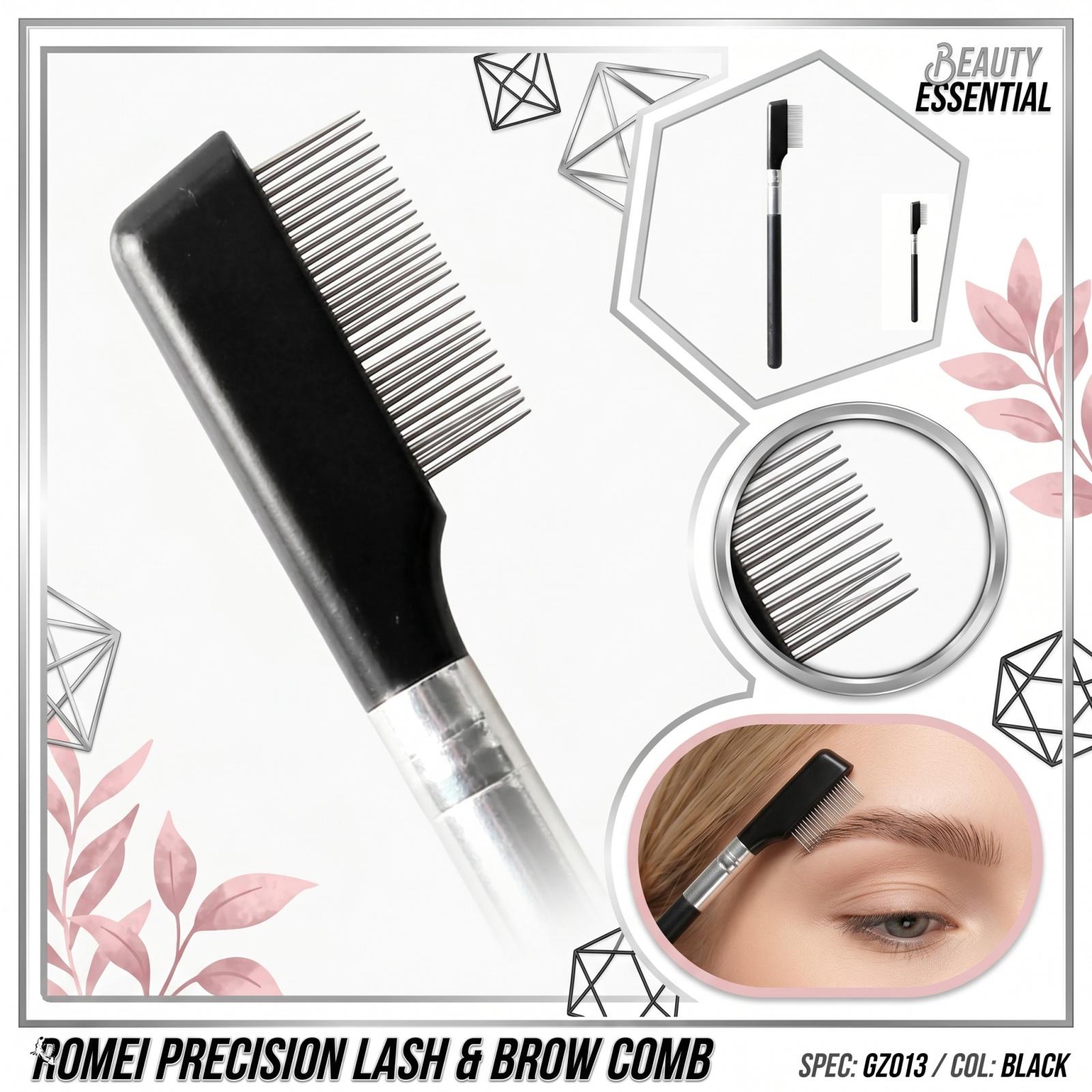 

Eyelash and Eyebrow Brush Comb Tool with Fine Bristles and Sturdy Handle for Precise Makeup Application and Grooming one size чорний