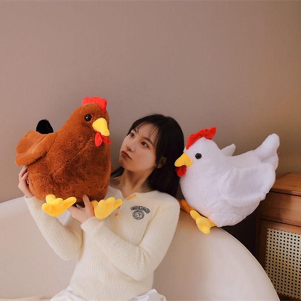 PP Cotton Simulation Chicken Plush Toy Rooster Chicken Plush Dolls Home Decor