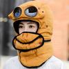 Lei Feng Hat Winter Thermal Hat with Goggles 3-in-1 Trapper Aviator Hat Face Guard Earmuffs Winter Snowmobiling Hiking Cold Weather Headgear