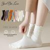 Barron Bubble Summer Cotton Lace Mid-Calf Socks with Wood Ear Edge - Japanese Sweet Style