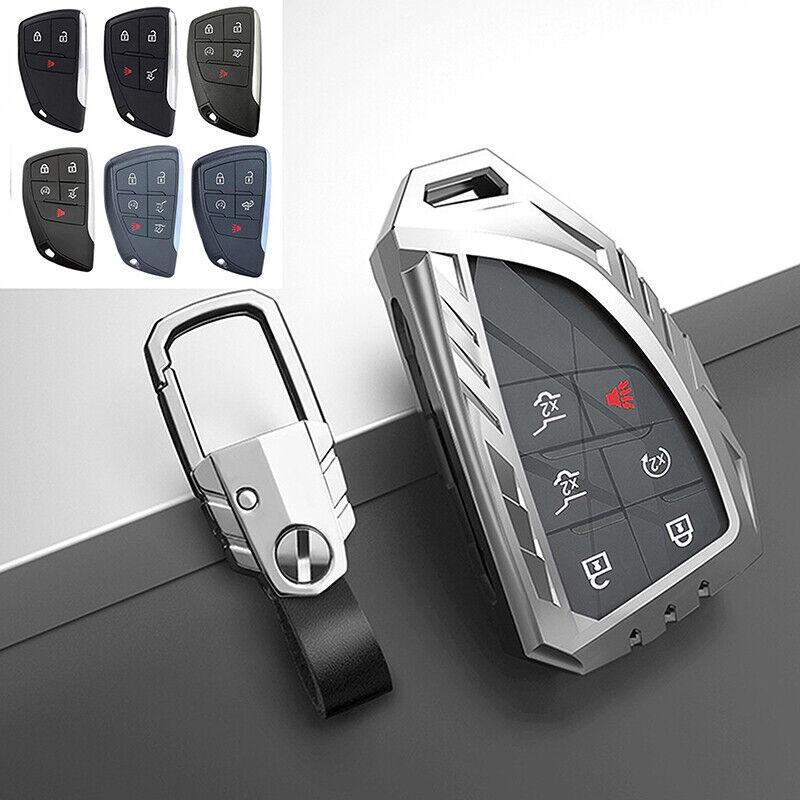 For Chevrolet Suburban Tahoe Yukon GMC Sierra Metal Car Key Fob Case Cover Shell