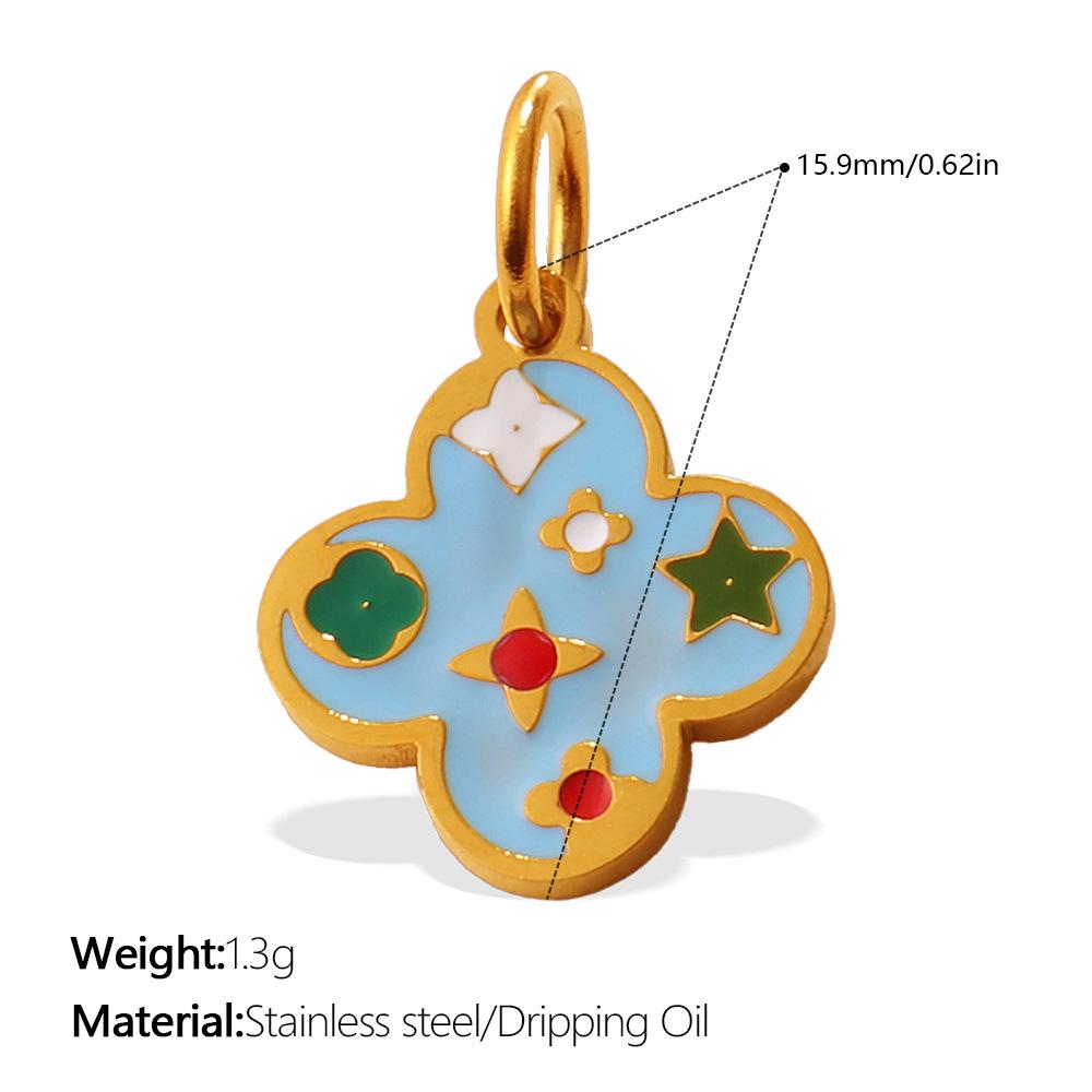 Cute Colorful Oil Dripping Small Pendant Multi-Style Cartoon Pendant Rainbow Smiley Face Love Diy Jewelry Accessories
