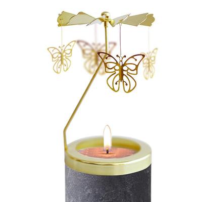 Gold Candlesticks Romantic Rotation Spinning Carrousel Tea Light Candle Holder Household Dinner Wedding Bar Party Ornaments