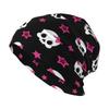 Rosa Totenkopf-Print Warme und weiche Strickmütze Leichte Freizeitkappe Lockere Chemotherapie-Mütze Kopfbedeckung für Krebspatienten Geschenk