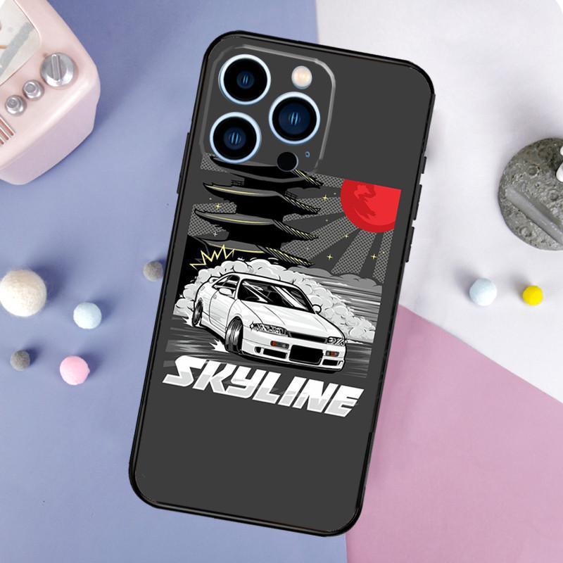Apple Iphone15 Pro Mobile Phone Case Jdm Skyline Car Mobile Phone Case Is Painted And Anti-Drop Huawei Anti-Drop.