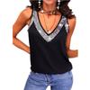 2026 Summer Women's Solid Sequined Sleeveless Vest Top