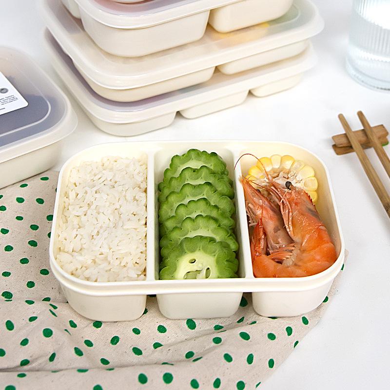 Student and Office Worker Bento: Microwave-Safe, Multi-Compartment Lunch Box with Fresh-Keeping Four Compartments.