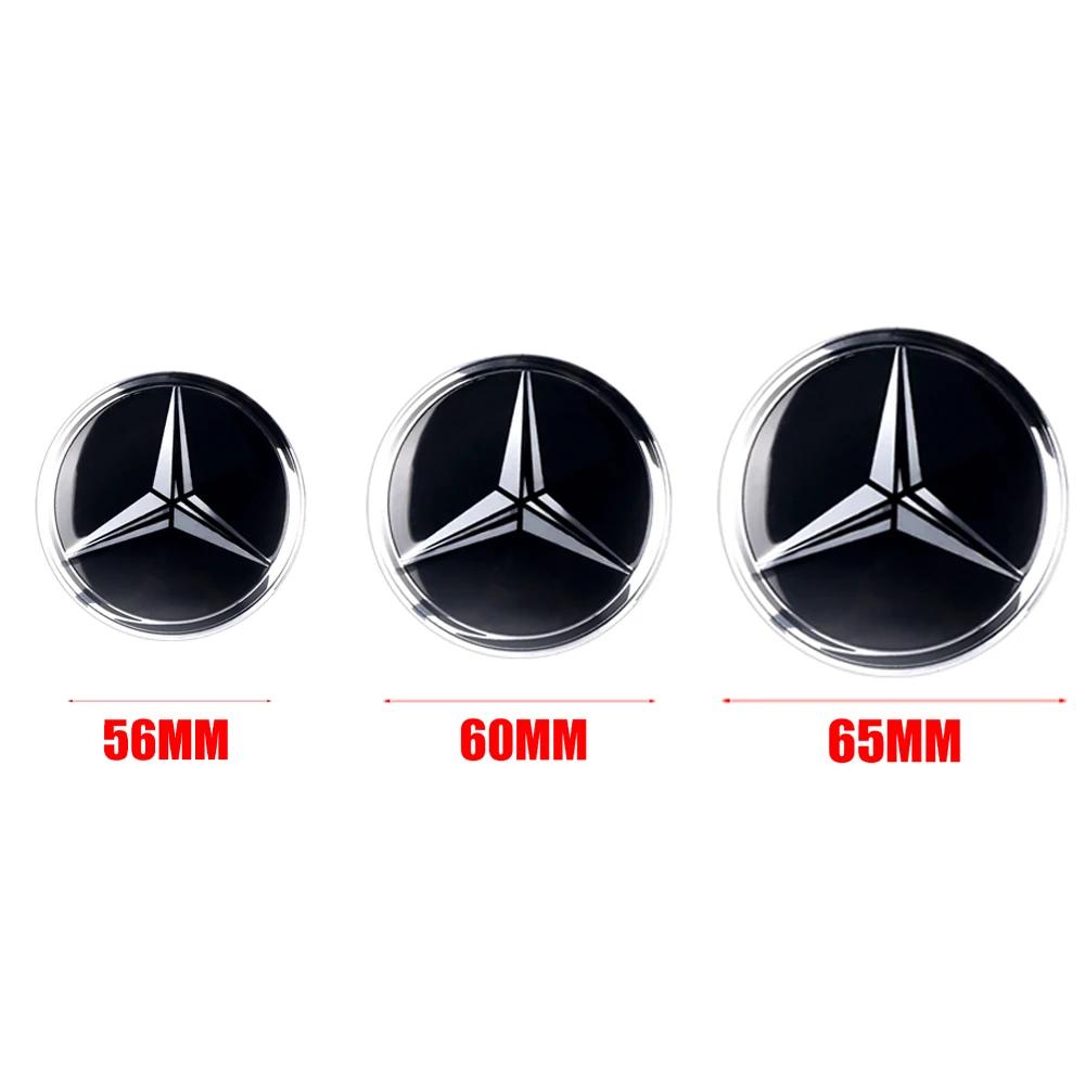For Mercedes Benz 4PCS 56/60/65mm Car Tyre Wheel Center Hub Cap Sticker For Mercedes Benz A/B/C/E/S Class GLC GLK CLA W126 W210