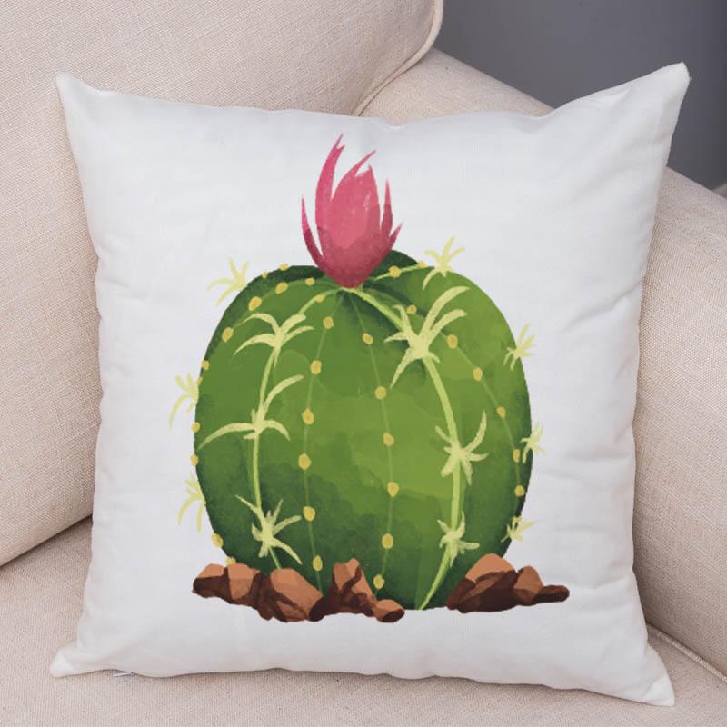 Sofa Zuhause Kissenbezug Aquarell Kaktus Dekorativer Druck Grüne Pflanze Kissen