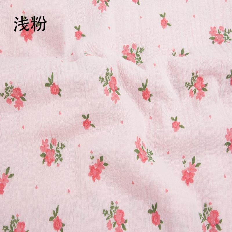 135x100cm Small Floral Double Gauze Cotton Sewing Texture Crepe Fabric, Making Home Wear Pajamas Cloth 100x135cm
