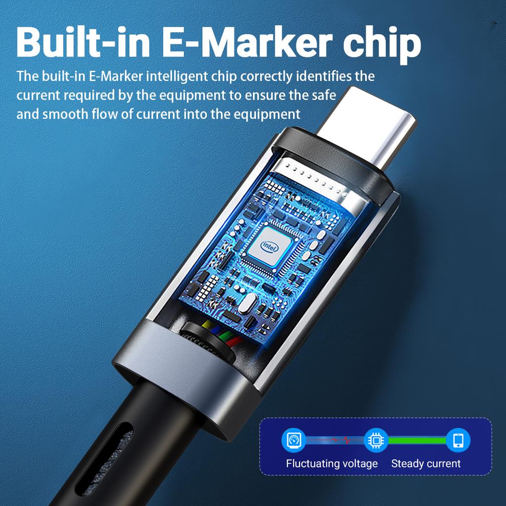 240W USB C To Type C PD Fast Charging Cable 8K 60Hz 40Gbps Data Transfer Cord for 15 16 17 Samsung Huawei Macbook