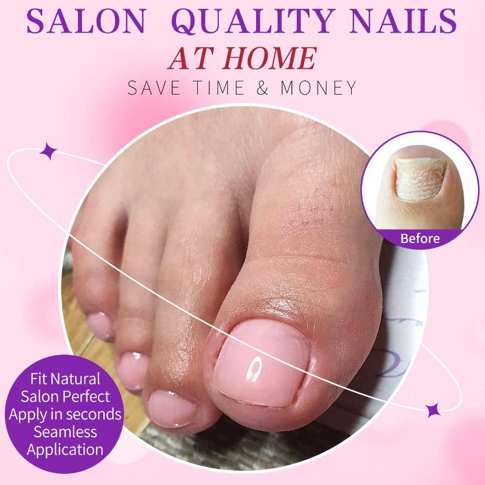 120Pcs Glossy Women Fake Toe Nails Nude Toe Nail Tips New Fake Toenails