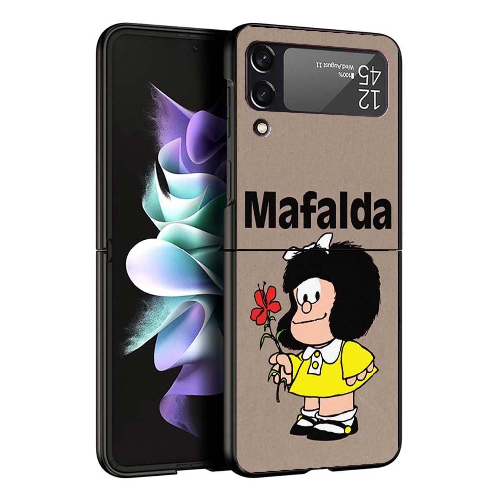 Mafalda Cartoon Phone Case For Samsung Galaxy Z Flip7 Flip6 5G Flip5 Flip4 Flip3 ZFlip 7 6 3 4 5 Shockproof Back Cover Galaxy Z