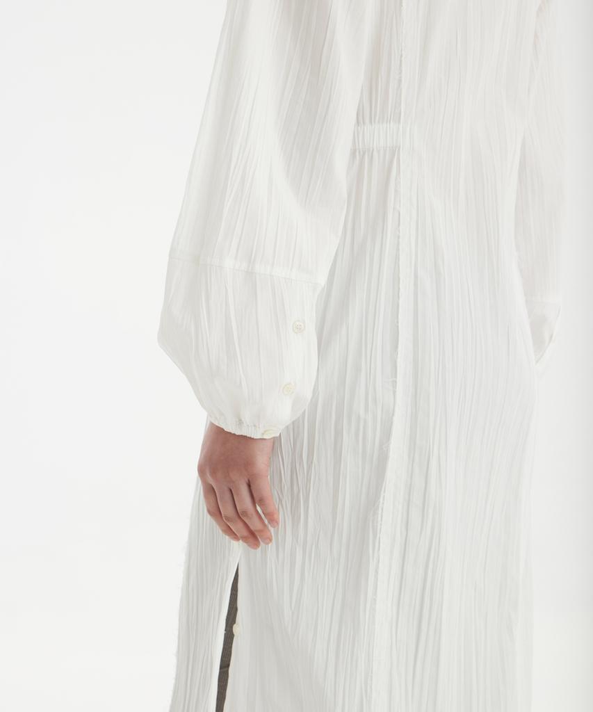 Youth Side-Slit Shirt Dress - White